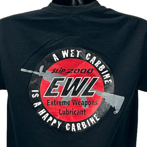 Slip 2000 Extreme Weapon Lubricant T Shirt Mens M Medium Black Guns Firearms EWL